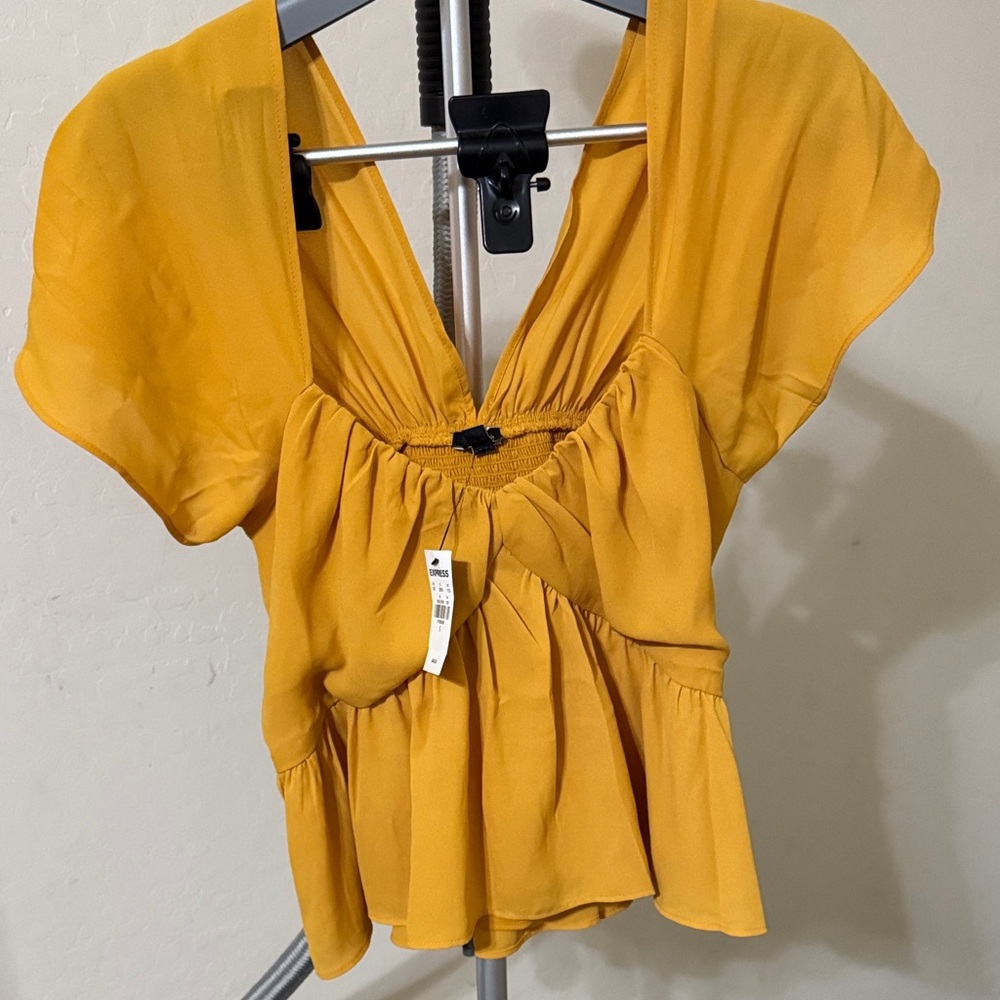 Express Mustard Yellow Blouse